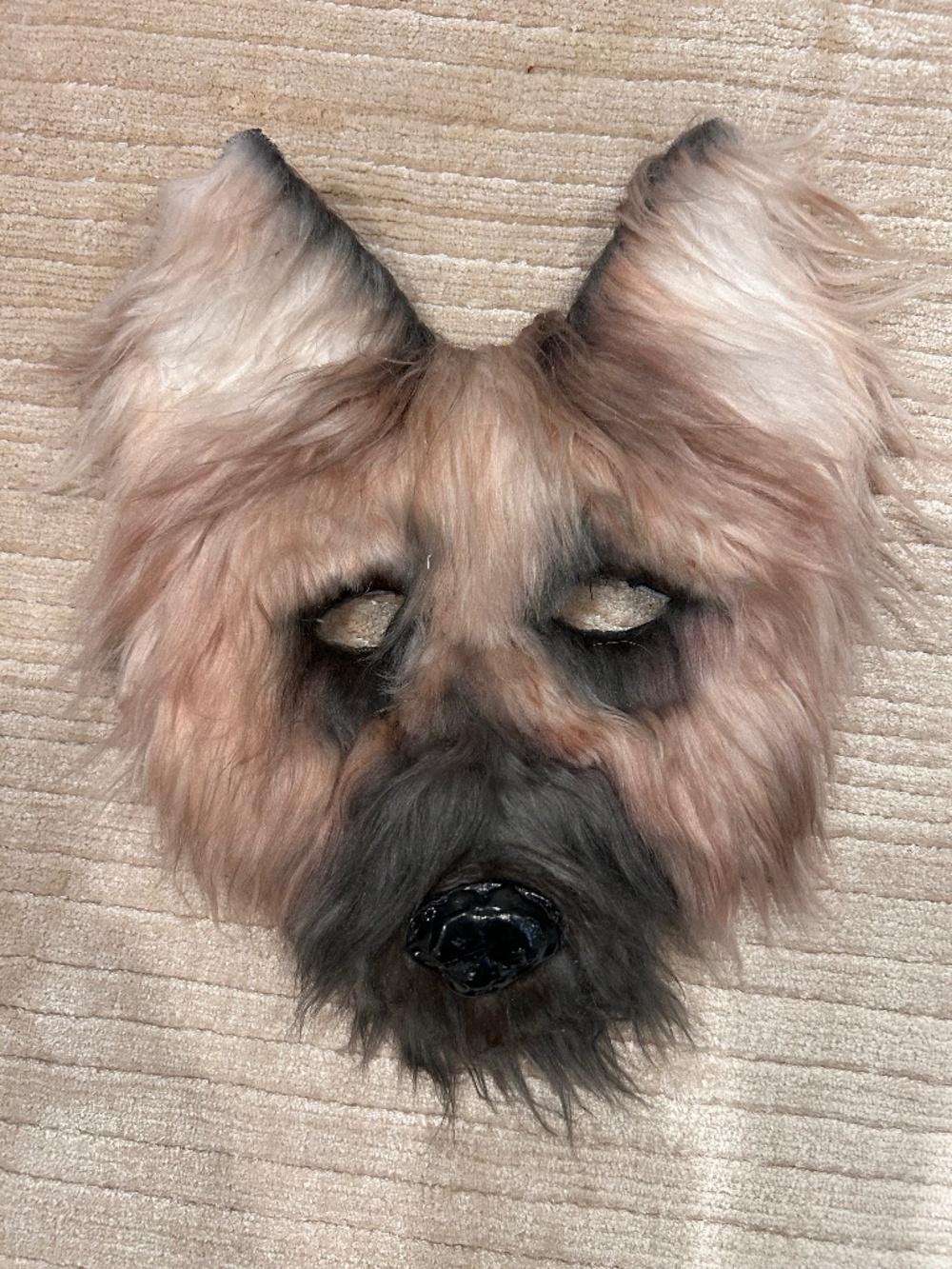 *HOMEMADE* Paper German Shepherd therian mask. Fully furred, lined, dog mask!
